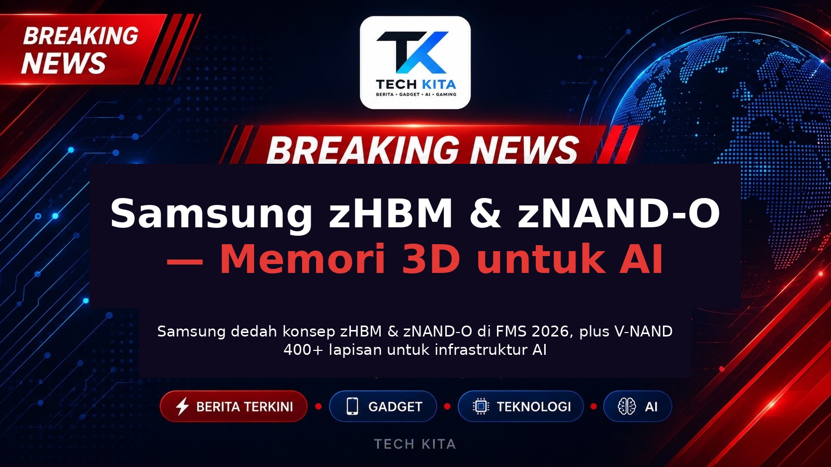 Samsung dedah konsep zHBM dan zNAND-O di FMS 2026 untuk infrastruktur AI