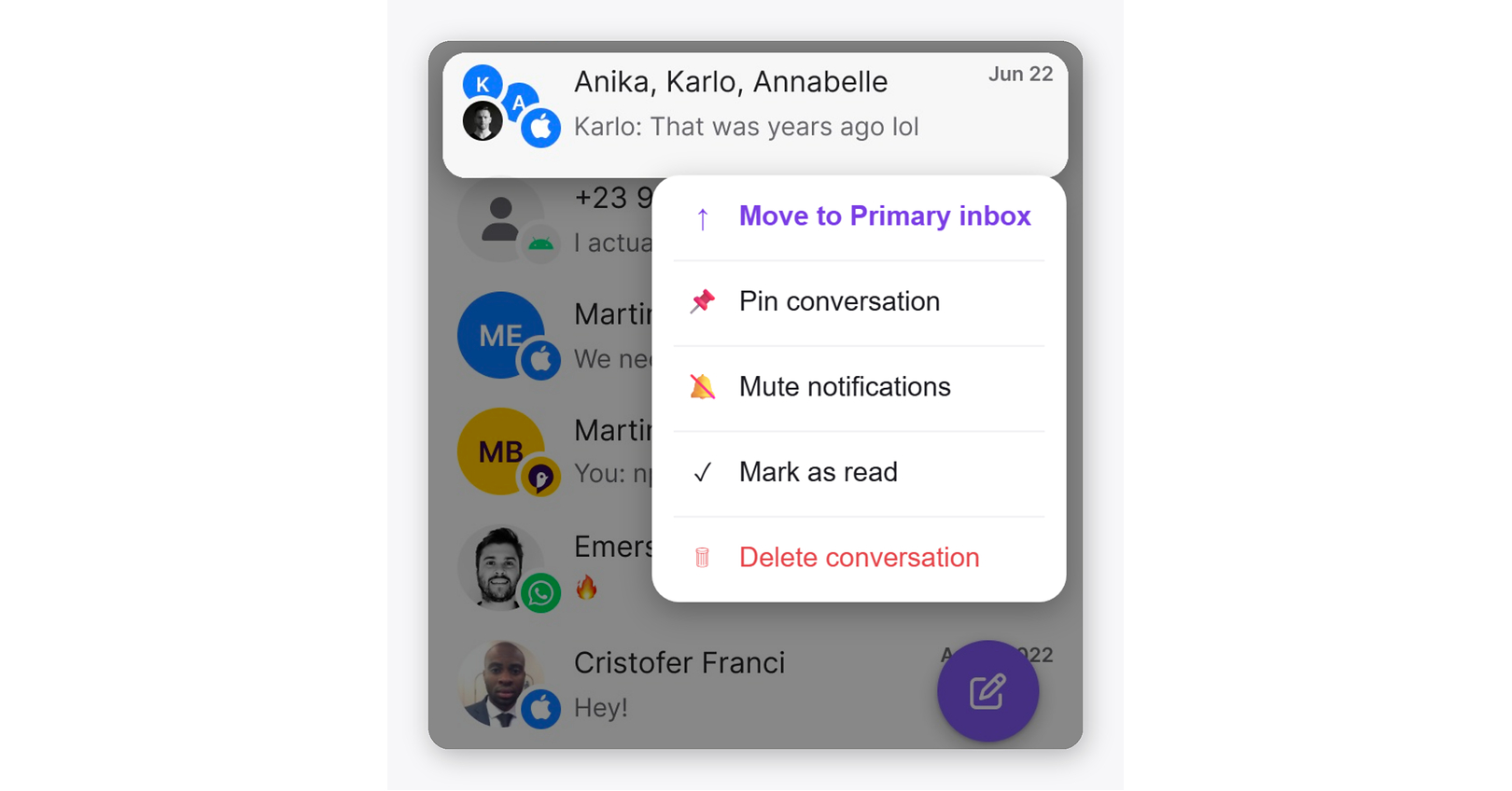 Priority Inbox baharu Sunbird dengan tab Primary dan Secondary